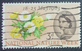 Великобританія Великобритания ^/--/^ Великобритания 1963 национальная неделя природы, цветы, гашеная ^_^^^ 1963 — Національний тиждень природи, квіти, гашена - фото фото фото