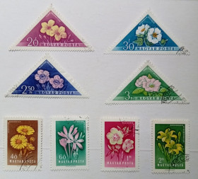 Угорщина Венгрия ^/--/^ Венгрия 1958 Цветы, флора, гашеные ^_^^^ Угорщина 1958 Квіти, флора, гашені - фото фото фото