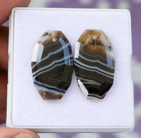 Агат Агат ^/--/^ Натуральный агат  пара 13 Ct 23 x 14 мм ^_^^^ Натуральний агат пара 13 Ct 23 x 14 мм - фото фото фото