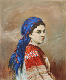 Картини, Гравюри, Живопис та Графіка Картины, Гравюры, Живопись и Графика ^/--/^ Інтер’єрна картина “Портрет українки”, олія, 1970-ті роки ^_^^^ Интерьерная картина "Портрет украинки", масло, 1970-е годы - фото фото фото