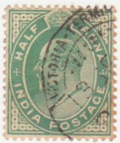 Інші країни Другие страны ^/--/^ Индия  1902 г. № 59 гашеная ^_^^^ Індія 1902 р. No 59 гашена - фото фото фото