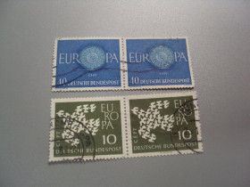 НДР, ФРН ГДР, ФРГ ^/--/^ марки сцепки Германия ФРГ 1960 стандарт европа септ лот гаш №2001 ^_^^^ Німеччина ФРН 1960 стандарт європа септ лот гаш No /--/ 2001 - фото фото фото