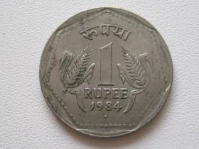Індія Индия ^/--/^ Индия 1 рупия 1984 года #10214 ^_^^^ Індія 1 рупія 1984 року #10214 - фото фото фото