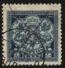 Балтійські країни Балтийские страны ^/--/^ Латвия 1927 г. №  120 гашеная ^_^^^ Латвія 1927 р. No 120 гашена - фото фото фото