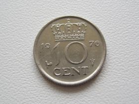 Нідерланди Нидерланды ^/--/^ Нидерланды 10 центов 1976 года 23259 ^_^^^ Нідерланди 10 центів 1976 року 23259 - фото фото фото