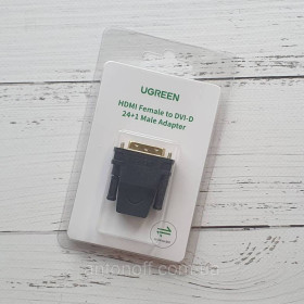 Інше Другое ^/--/^ Адаптер перехідник Ugreen HDMI to DVI-D (24+1) 20124 / HDMI Female to DVI-D Male Adapter Чорний ^_^^^ Адаптер переходник Ugreen HDMI to DVI-D (24+1) 20124 / HDMI Female to DVI-D Male Adapter Черный - фото фото фото
