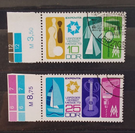НДР, ФРН ГДР, ФРГ ^/--/^ ГДР 1973 г - Лейпцигская осенняя ярмарка, 3 шт  (см.фото) ^_^^^ НДР 1973 р - Лейпцігський осінняй ярмарок, 3 шт (див.фото) - фото фото фото