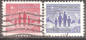 Північна Америка Северная Америка ^/--/^ Канада 1964 Sc.434-435 used Рождество ПОЛНАЯ серия ^_^^^ Канада 1964 Sc.434-435 used Різдво - фото фото фото