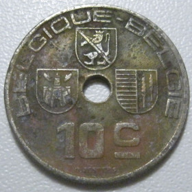 Бельгія Бельгия ^/--/^ Бельгія 10 сантимів 1938 року 42189 ^_^^^ Бельгия 10 сантимов 1938 года 42189 - фото фото фото