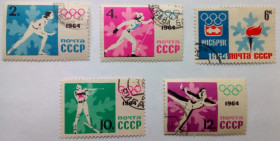 СРСР - СССР - ^/--/^ СССР 1964 Зимние олимпийские игры, гашеные (I) ^_^^^ СРСР 1964 Зимові олімпійські ігри, гашені (I) - фото фото фото