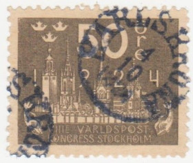 Скандинавія Скандинавия ^/--/^ Швеция 1924 г. № 168 гашеная ^_^^^ Швеція 1924 р. No 168 гашена - фото фото фото