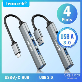 Концентратори, хаби Концентраторы, хабы ^/--/^ USB хаб Lemorele USB-C - 4 /--/ USB /--/ 3.0 OTG 4 /--/ Port 22 /--/ cm - фото фото фото