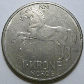 Норвегія Норвегия ^/--/^ Норвегія 1 крона 1970 року 41537 ^_^^^ Норвегия 1 крона 1970 года 41537 - фото фото фото