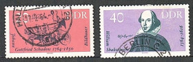 НДР, ФРН ГДР, ФРГ ^/--/^ Германия, ГДР  (1964) Скульптор Иоганн Готфрид Шадов и писатель Уильям Шекспир ^_^^^ Німеччина, НДР (1964) Скульптор Йоганн Готфрід Шадов і письменник Вільям Шекспір - фото фото фото