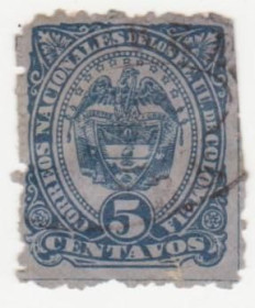 Південна Америка Южная Америка ^/--/^ Колумбия 1883 г. № 80 гашеная ^_^^^ Колумбія 1883 р. No 80 гашена - фото фото фото