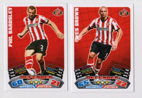 Інше Другое ^/--/^ Футбольные карточки MATCH ATTAX 2011-2012 Premier League  Футбольный клуб Sunderland  2 шт.  ^_^^^ Футбольні картки MATCH ATTAX 2011-2012 Premier League Футбольний клуб Sunderland 2 шт. - фото фото фото