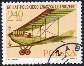 Польща Польша ^/--/^ Польща 1975 - 50-річчя польської авіаційної марки  (Г) ^_^^^ Польша 1975 - 50-летие польской авиационной марки (Г) - фото фото фото