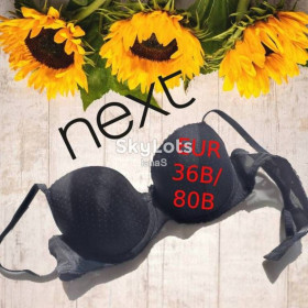 Бюстгальтери Бюстгальтеры ^/--/^ Next EUR 36 /--/ B/80 /--/ B Бюстгальтер поролон сеточка косточка  черный в горошек ^_^^^ 36 /--/ B/80 /--/ B Бюстгальтер поролон сіточка кісточка чорний в горошок - фото фото фото