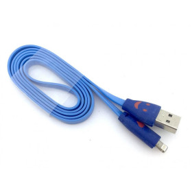 Кабелі Кабели ^/--/^ Дата кабель LED SMILE iPhone 5 Blue   (тех. упаковка) ^_^^^ Дата кабель LED SMILE iPhone 5 Blue (тих. упаковка) - фото фото фото