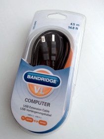 Шлейфи, перехідники Шлейфы, переходники ^/--/^ Кабель Bandridge USB M – USB F 4.5 м чорний  (VCL /--/ 4305) - фото фото фото