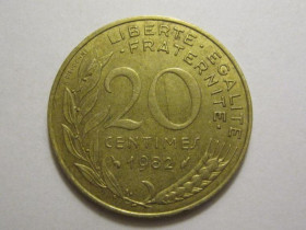 Франція Франция ^/--/^ Франция 20 сантимов 1982 года 3 /--/ П /--/ 1044 ^_^^^ Франція 20 сантимів 1982 3 /--/ П /--/ 1044 - фото фото фото