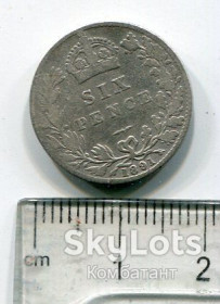 Вікторія ( - ) Виктория ( - ) ^/--/^ 6 пенсів 1891 р. ag. Британія. ^_^^^ 6 пенсов 1891 г. ag. Британия. - фото фото фото