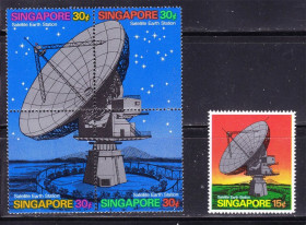 Освоєння космосу Освоение космоса ^/--/^ Космос . Сингапур 1971 г  MNH - антена - созвездия ^_^^^ Космос . Сінгапур 1971 р MNH - антена - сузір'я - фото фото фото