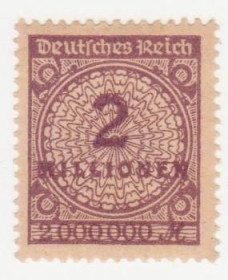 Веймарська республіка Веймарская республика ^/--/^ Германия   ( Рейх) 1923 г. №  313* ^_^^^ Німеччина (Рейх) 1923 р. No 313* - фото фото фото