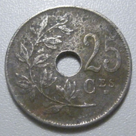 Бельгія Бельгия ^/--/^ Бельгія 25 сантимів 1923 року 42202 ^_^^^ Бельгия 25 сантимов 1923 года 42202 - фото фото фото