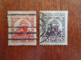 Польща Польша ^/--/^ Польша,1925, корабль - парусник, гаш. ^_^^^ Польща, 1925, корабель - вітрильник, гаш. - фото фото фото