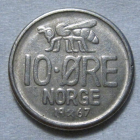 Норвегія Норвегия ^/--/^ Норвегія 10 ере 1967 року #6 /--/ П /--/ 374 ^_^^^ Норвегия 10 эре 1967 года #6 /--/ П /--/ 374 - фото фото фото