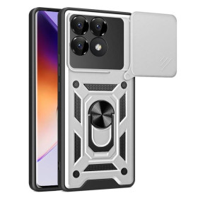 Чохли, бампера Чехлы, бампера ^/--/^ Чохол Fiji Camera Defence для Poco F /--/ 6 Pro бампер із захистом камери та підставкою Silver ^_^^^ Чехол Fiji Camera Defence для Poco F /--/ 6 Pro бампер с защитой камеры и подставкой Silver - фото фото фото