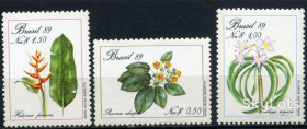 Флора Флора ^/--/^ Бразилия 1989 флора цветы Mi 2299-2301 MNH ^_^^^ Бразилія 1989 флора квіти Mi 2299-2301 MNH - фото фото фото