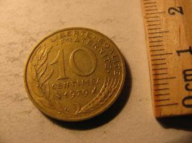 Франція Франция ^/--/^ 10 Сентимов Сентим Сентимів Франція Франция 1979 ^_^^^ Сентимов Сентимов Франция 1979 - фото фото фото