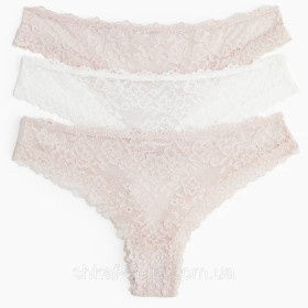 Труси Трусы ^/--/^ 3 шт Трусики бразилиана 42 XS р H&amp;amp;M Гипюр ^_^^^ 3 шт Трусики бразиліана 42 XS р H&amp;amp;M Гіпюр - фото фото фото