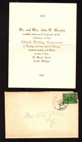 Америка Америка ^/--/^ США  1915 г   МК   -  марка ! - Мичиган - приглашение на юбилей ^_^^^ США 1915 р МК - марка ! - Мічиган - запрошення на ювілей - фото фото фото