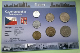 Чехословаччина Чехословакия ^/--/^ Набор монет ЧЕХОСЛОВАКИЯ пластик картон блистер запайка набір ЧЕХОСЛОВАКІЯ ^_^^^ Набор монет ЧЕХОСЛОВАКИЯ пластик картон блистер запайка набор ЧЕХОСЛОВАКИЯ - фото фото фото