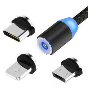 Кабелі Кабели ^/--/^ 5 /--/ шт.*Магнитный коннектор круглый MicroUSB, Type C, Lightning         (iPhone) ^_^^^ 5 /--/ шт. Магнітний конектор круглий MicroUSB, Type C, Lightning (iPhone) - фото фото фото