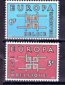 Бенілюкс Бенилюкс ^/--/^ Бельгия  1963 г  MNH  - ЕВРОПА  СЕПТ /  EUROPA  CEPT ^_^^^ Бельгія 1963 MNH - ЄВРОПА СЕПТ / EUROPA CEPT - фото фото фото