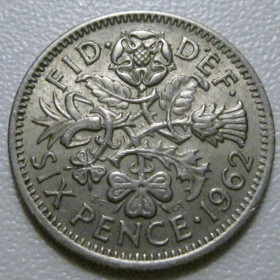 Єлизавета II (до ) Елизавета II (до ) ^/--/^ Велика Британія 6 пенсів 1962 року 41602 ^_^^^ Великобритания 6 пенсов 1962 года 41602 - фото фото фото