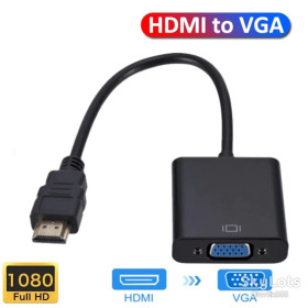 Кабелі та перехідники Кабели и переходники ^/--/^ Адаптер HDMI - VGA Black / White - фото фото фото