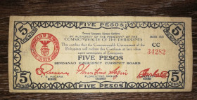 Філіппіни Филиппины ^/--/^ PHILIPPINES Філіппіни Мінданао 5 песо 1943.  РS /--/ 497. 2-й випуск ^_^^^ PHILIPPINES Филиппины Минданао 5 песо 1943. РS /--/ 497. 2-й выпуск - фото фото фото