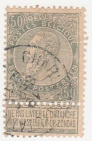 Бенілюкс Бенилюкс ^/--/^ Бельгия 1897  г. № 68 гашеная ^_^^^ Бельгія 1897 р. No 68 гашена - фото фото фото