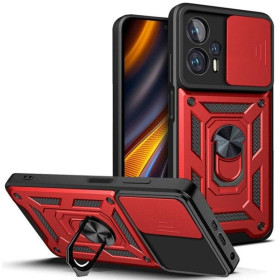 Чохли, бампера Чехлы, бампера ^/--/^ Чохол Fiji Camera Defence для Xiaomi Poco X /--/ 4 GT бампер із захистом камери та підставкою Red ^_^^^ Чехол Fiji Camera Defence для Xiaomi Poco X /--/ 4 GT бампер с защитой камеры и подставкой Red - фото фото фото