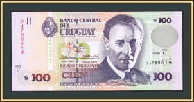 Уругвай Уругвай ^/--/^ Уругвай 100 песо 2000 P-76  (76 /--/ c) UNC ^_^^^ Уругвай 100 песо 2000 P-76 (76 /--/ c) UNC - фото фото фото