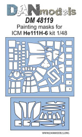 : : ^/--/^ Danmodel 48119 - маска для модели самолета He 111 /--/ H-6   ( ICM 48262 ) - 1/48 ^_^^^ Danmodel 48119 - маска для моделі літака He 111 /--/ H-6 ( ICM 48262) - 1/48 - фото фото фото