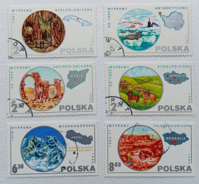 Польща Польша ^/--/^ Польша 1980 Научные экспедиции, гашеные ^_^^^ 1980 Наукові експедиції, гашені - фото фото фото