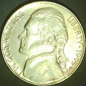 Обігові Обиходные ^/--/^ США 5 центів, 1995 D Джефферсон Нікель [3.87] ^_^^^ США 5 центов, 1995 D Джефферсон Никель [3.87] - фото фото фото