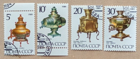 Мистецтво Искусство ^/--/^ СССР 1989 г - Русские самовары, гаш ^_^^^ СРСР 1989 — Російські самовари, гаш - фото фото фото