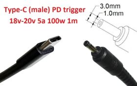 Інше Другое ^/--/^ Кабель-переходник триггер PD 18-20 /--/ v Type-C (max 5 /--/ a, 100 /--/ w) на 3.0 /--/ x /--/ 1.0(0.9/1.1)mm 1 /--/ m з USB Type-C (mal - фото фото фото